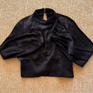 Elegant Medium Satin Zara Crop Sleeve  Top
